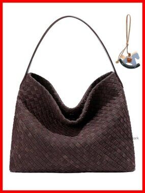 Woven Suede Hobo Shoulder Bag Crossbody Tote for Work Travel
